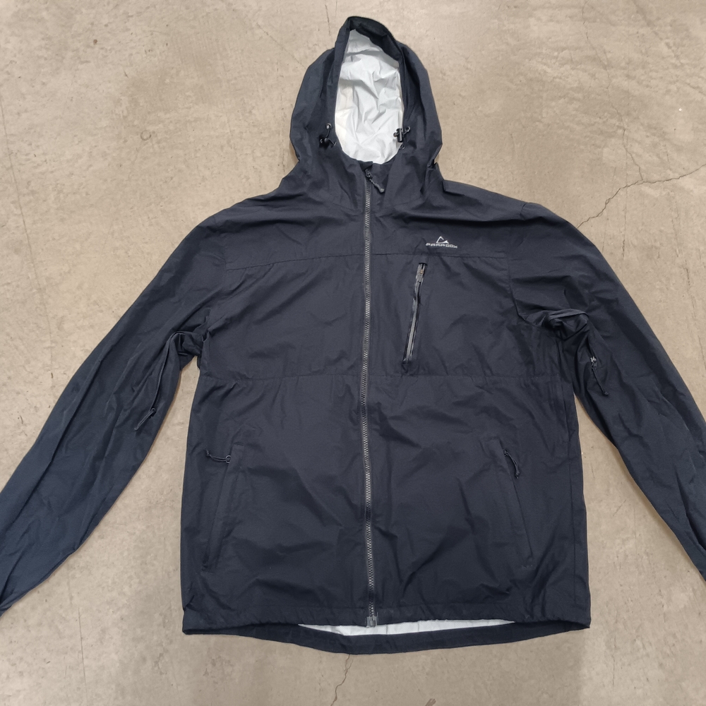 Paradox Black Windbreaker Hooded Jacket Sz Large Men's